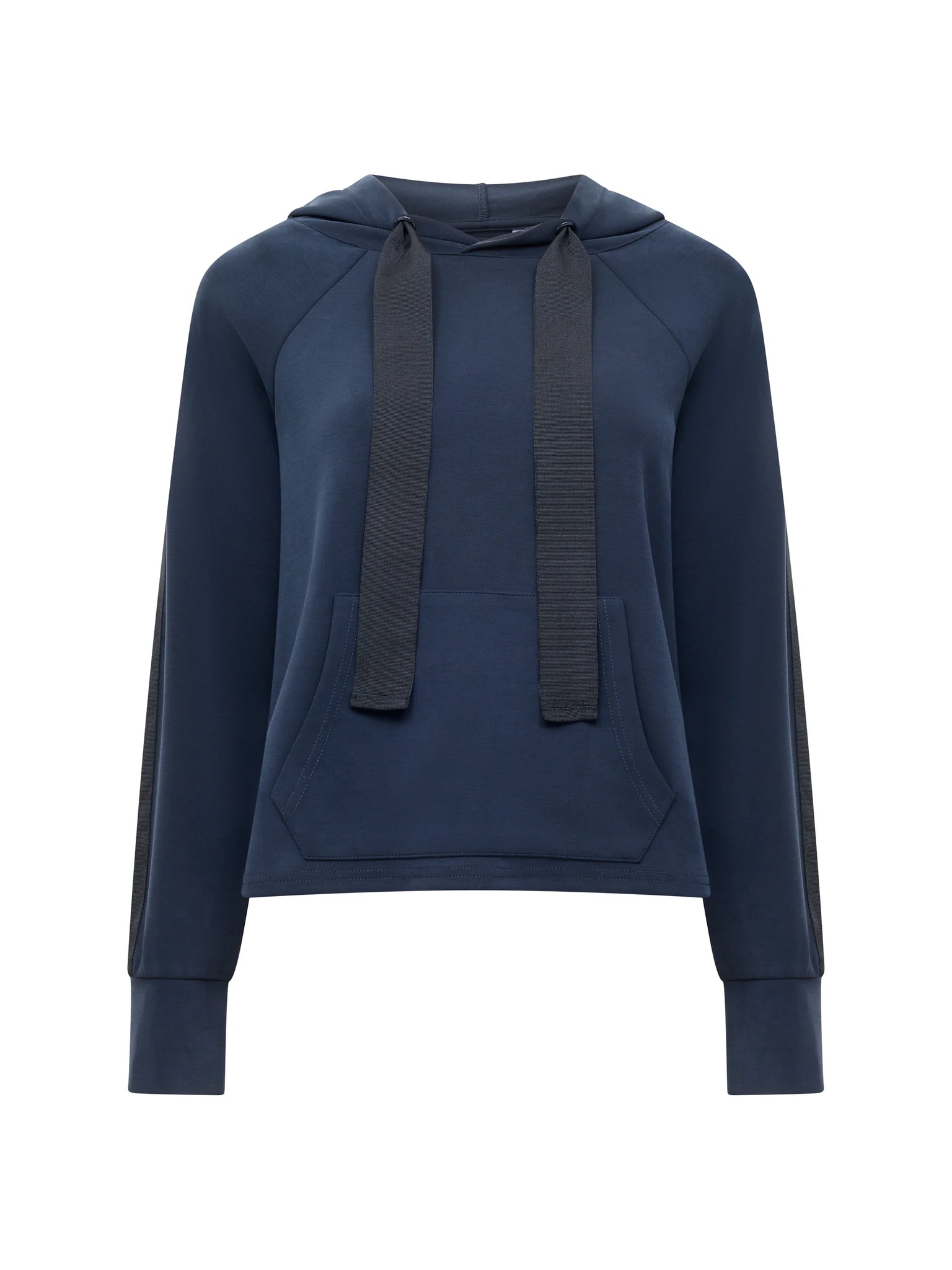 French Connection Wren Sleeve Trim Detail Hoodie in Navy