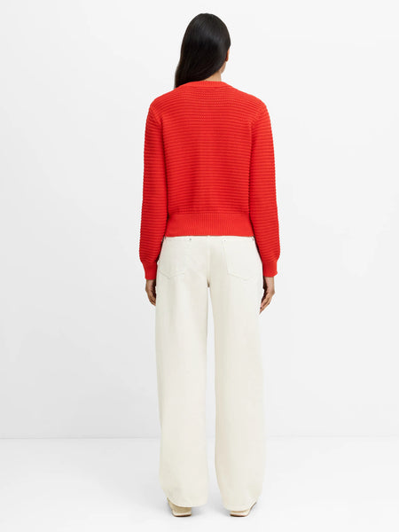 French Connection Lily Mozart Purl Knit Cardigan in Red