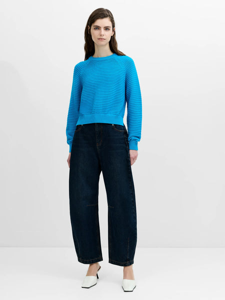 French Connection Lily Mozart Purl Knit Jumper in Blue