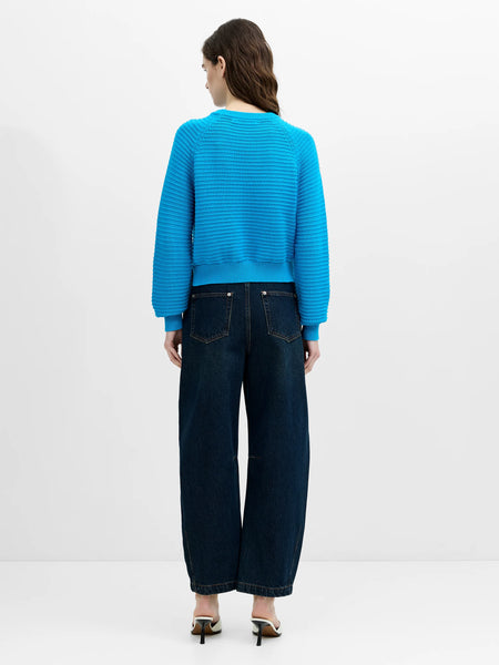 French Connection Lily Mozart Purl Knit Jumper in Blue