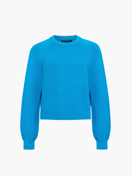 French Connection Lily Mozart Purl Knit Jumper in Blue