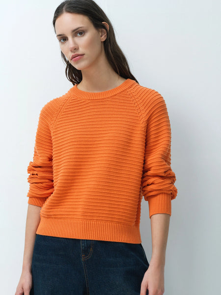 French Connection Lily Mozart Purl Knit Jumper in Orange