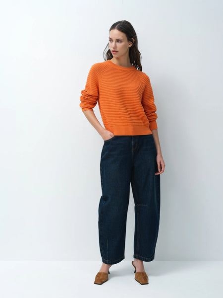 French Connection Lily Mozart Purl Knit Jumper in Orange