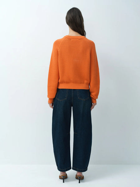 French Connection Lily Mozart Purl Knit Jumper in Orange