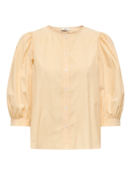 JDY Striped 3/4 Sleeve Shirt in Yellow