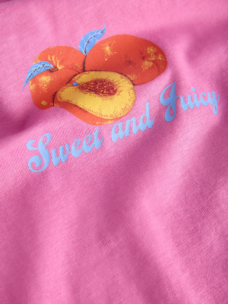 JJXX Peach Print T-Shirt in Pink