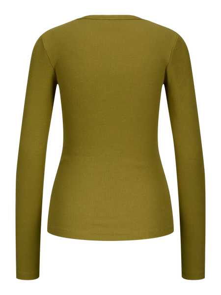 JJXX Long Sleeve Ribbed Top in Green