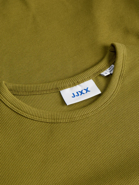 JJXX Long Sleeve Ribbed Top in Green