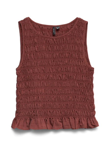 VERO MODA Sleeveless Smock Top in Brown