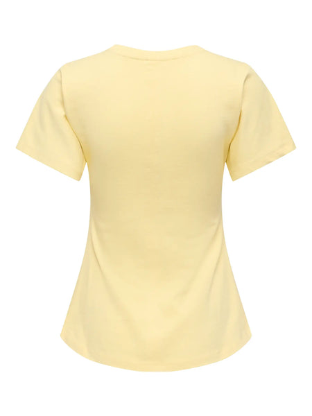 ONLY Ruched Detail T-Shirt in Yellow