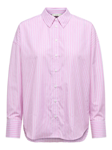 JDY Striped Loose Fit Shirt in Pink