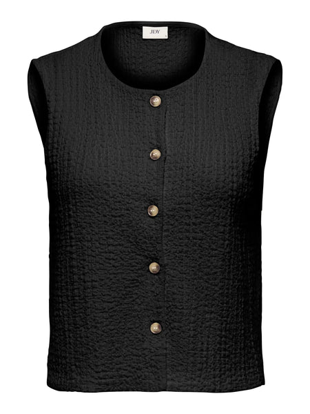 JDY Textured Waistcoat in Black