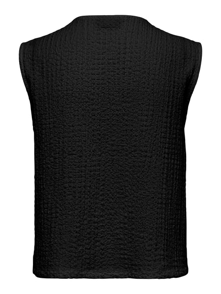 JDY Textured Waistcoat in Black