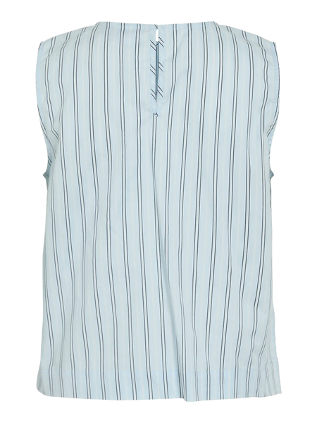 VILA Striped Sleeveless Short Top in Blue