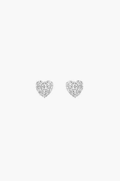 Tutti & Co Pave Heart Earrings