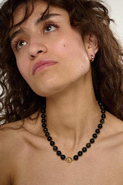 Tutti Golden Obsidian Small Beaded Necklace