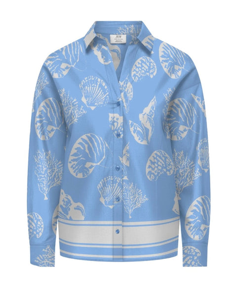 JDY Shell Print Shirt in Light Blue