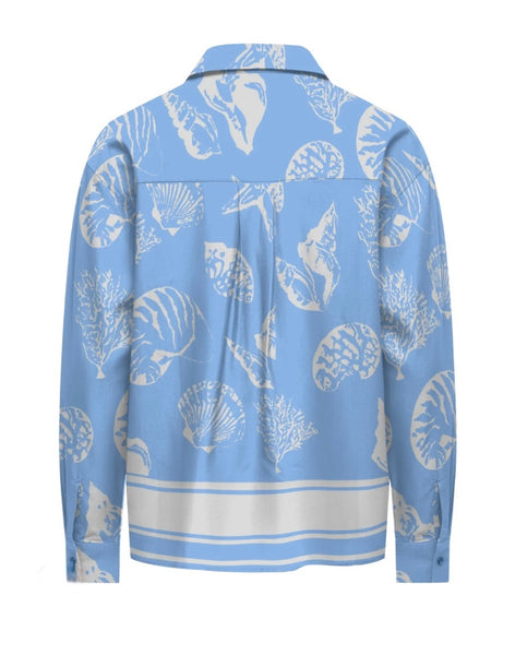 JDY Shell Print Shirt in Light Blue
