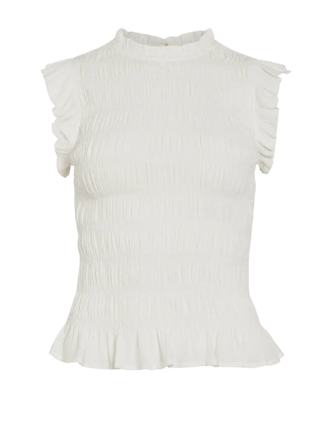 VILA Sleeveless Smock Top in White
