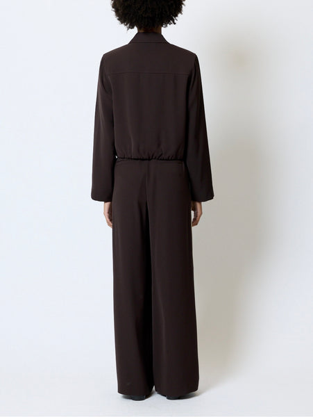 French Connection Vinnie Suiting Blousson Jacket in Brown