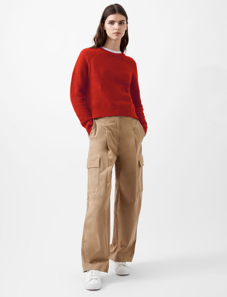 French Connection Lilly Mozart Crew Neck Jumper in Red