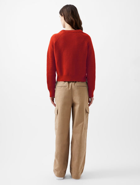 French Connection Lilly Mozart Crew Neck Jumper in Red