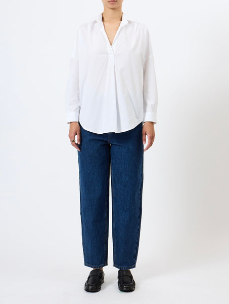 French Connection Lotta Alexis Cutout Back Shirt in White