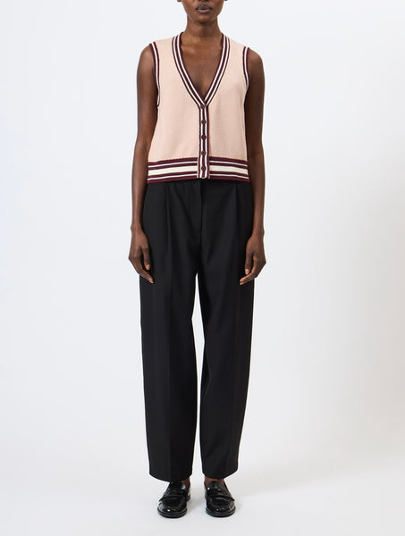 French Connection Junie Knit Button Through Vest in Pink