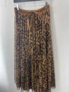 Billi Maxi Leopard Print Tulle Skirt