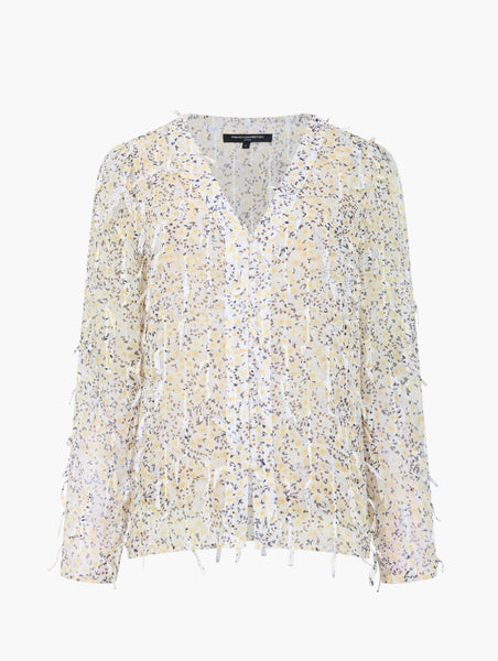 French Connection Bonnie Katelyn Textured Blouse in Yellow
