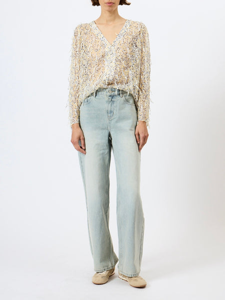 French Connection Bonnie Katelyn Textured Blouse in Yellow
