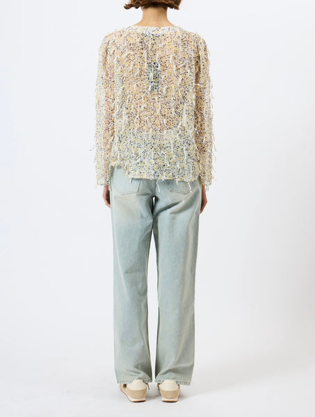 French Connection Bonnie Katelyn Textured Blouse in Yellow