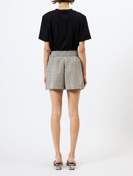 French Connection Lia Striped Shorts in Cream