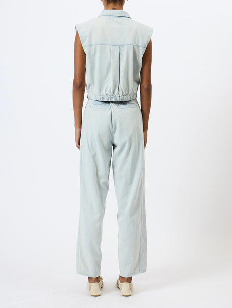 French Connection Chess Denim Shirt in Light Blue Denim