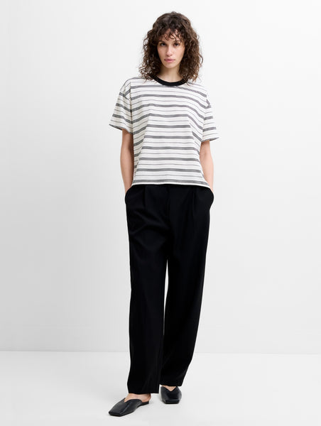 French Connection Pernille Jersey Striped T-Shirt in Cream