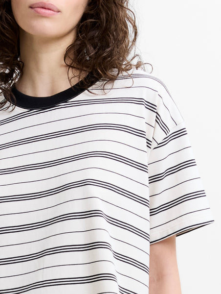 French Connection Pernille Jersey Striped T-Shirt in Cream