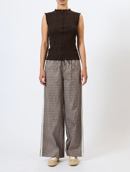 French Connection Andie Textured Sleeveless Top in Brown