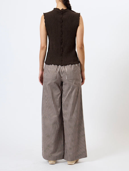 French Connection Andie Textured Sleeveless Top in Brown