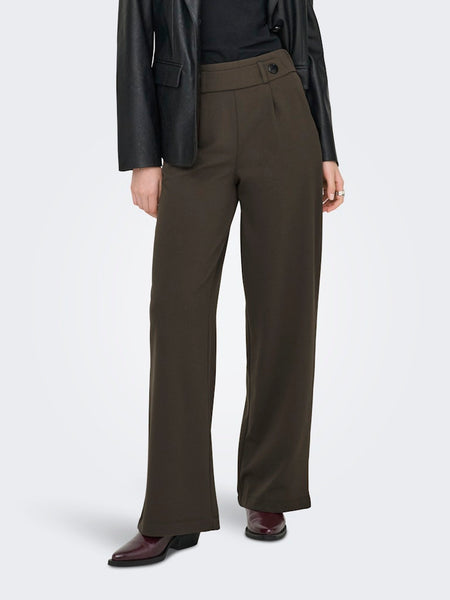 JDY Wide Leg Trousers in Chocolate Brown