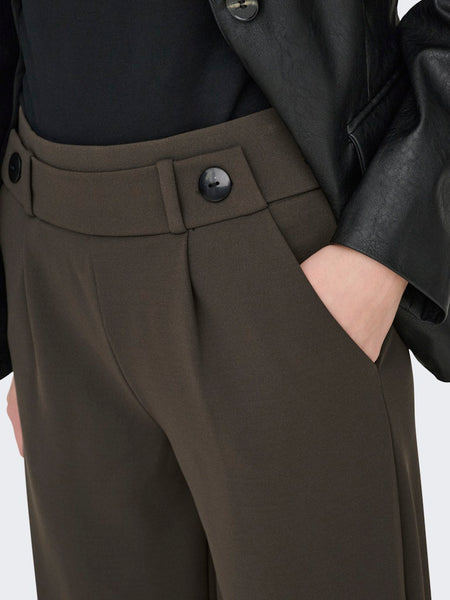 JDY Wide Leg Trousers in Chocolate Brown