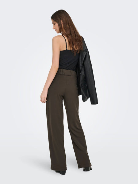 JDY Wide Leg Trousers in Chocolate Brown