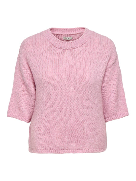 JDY Short Sleeve Knit Top in Pink