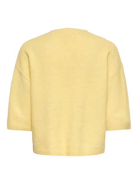 JDY 3/4 Sleeve Knit Top in Yellow