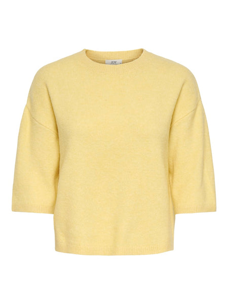 JDY 3/4 Sleeve Knit Top in Yellow