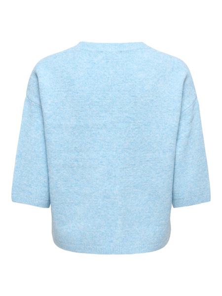 JDY 3/4 Sleeve Knit Top in Blue