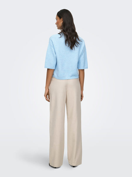 JDY 3/4 Sleeve Knit Top in Blue