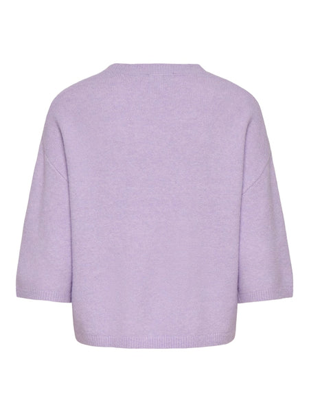 JDY 3/4 Sleeve Knit Top in Lilac