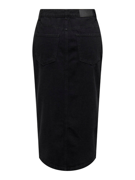 JDY Denim Midi Skirt in Black