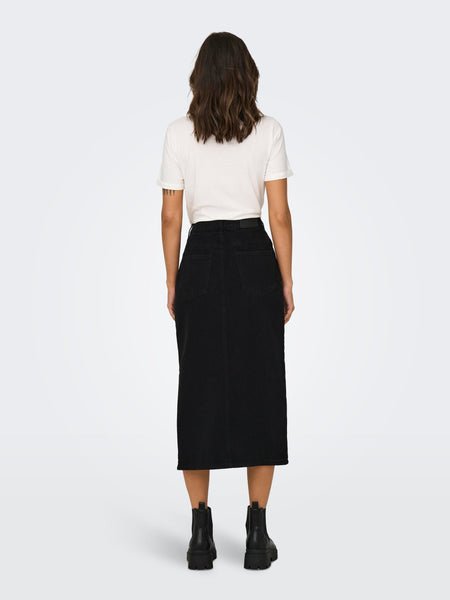JDY Denim Midi Skirt in Black