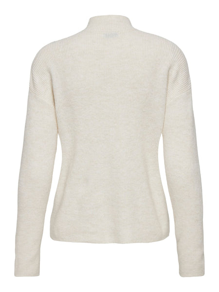 JDY Knitted High Neck Jumper in Cream